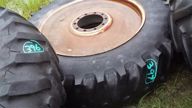 Used Tractor Tire; 10 Ply; ON Silver 10 Hole Dual Rim, Firestone, Used